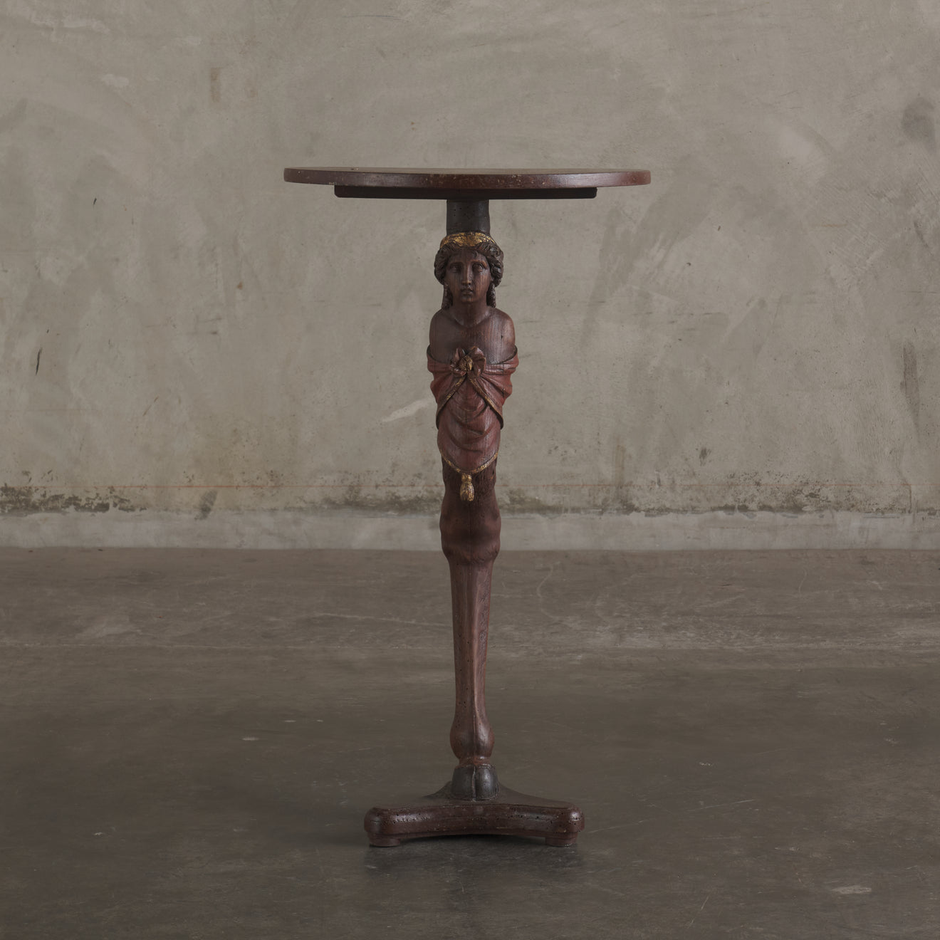 DANISH 18TH C FIGURE HEAD GUERIDON PEDESTAL TABLE