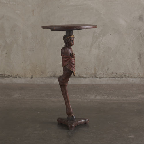 DANISH 18TH C FIGURE HEAD GUERIDON PEDESTAL TABLE