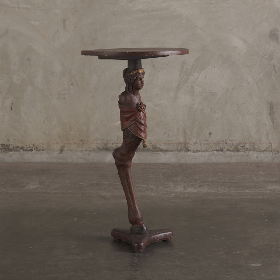 DANISH 18TH C FIGURE HEAD GUERIDON PEDESTAL TABLE