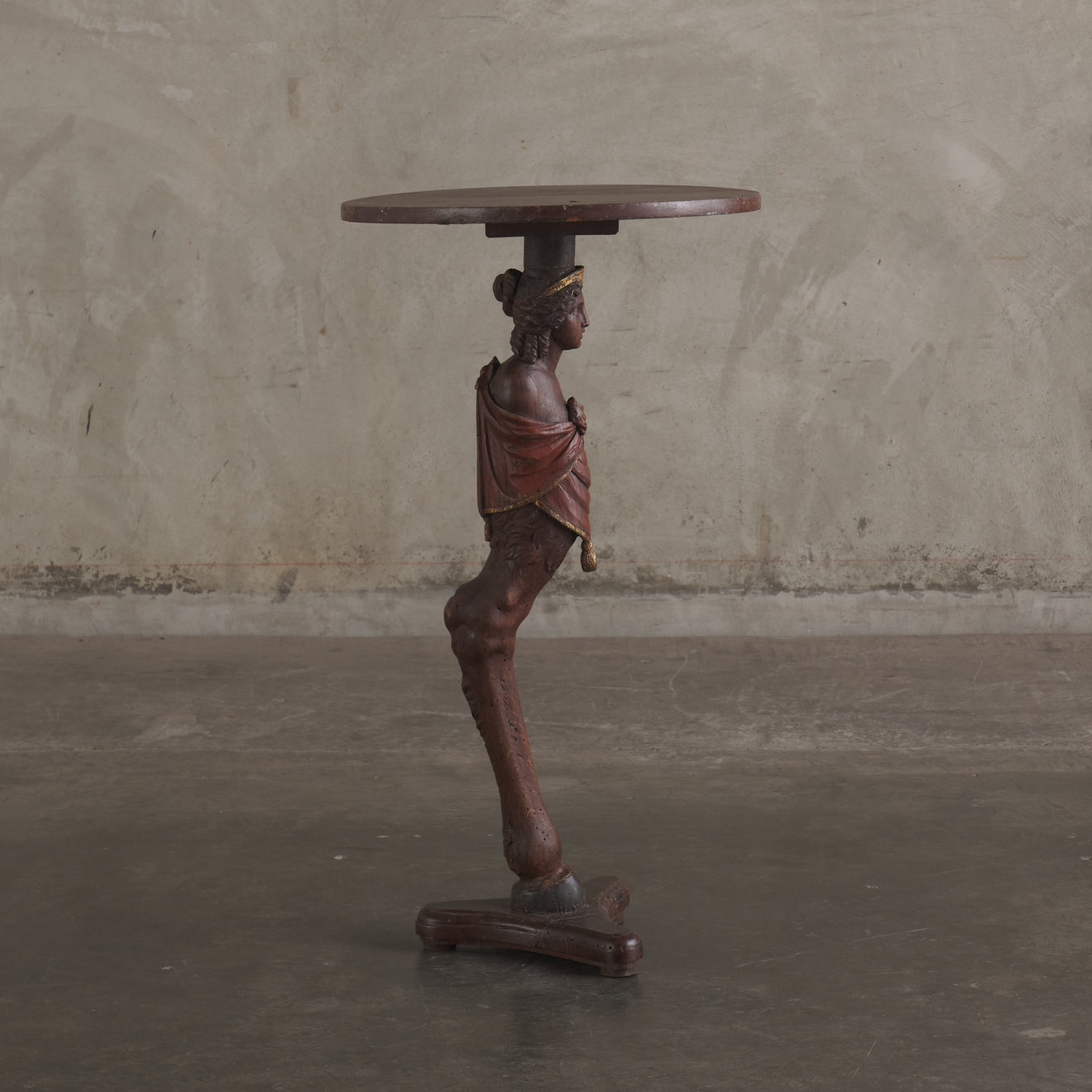 DANISH 18TH C FIGURE HEAD GUERIDON PEDESTAL TABLE