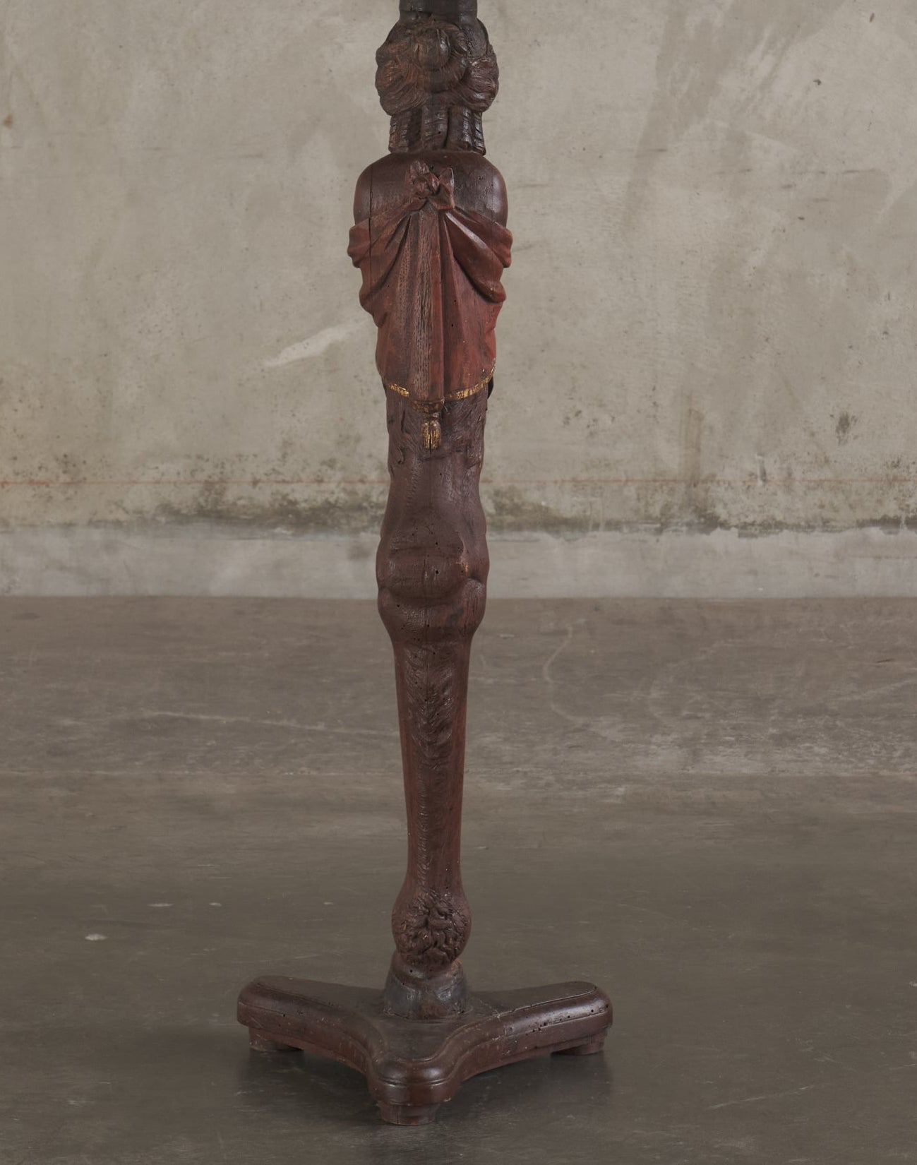 DANISH 18TH C FIGURE HEAD GUERIDON PEDESTAL TABLE