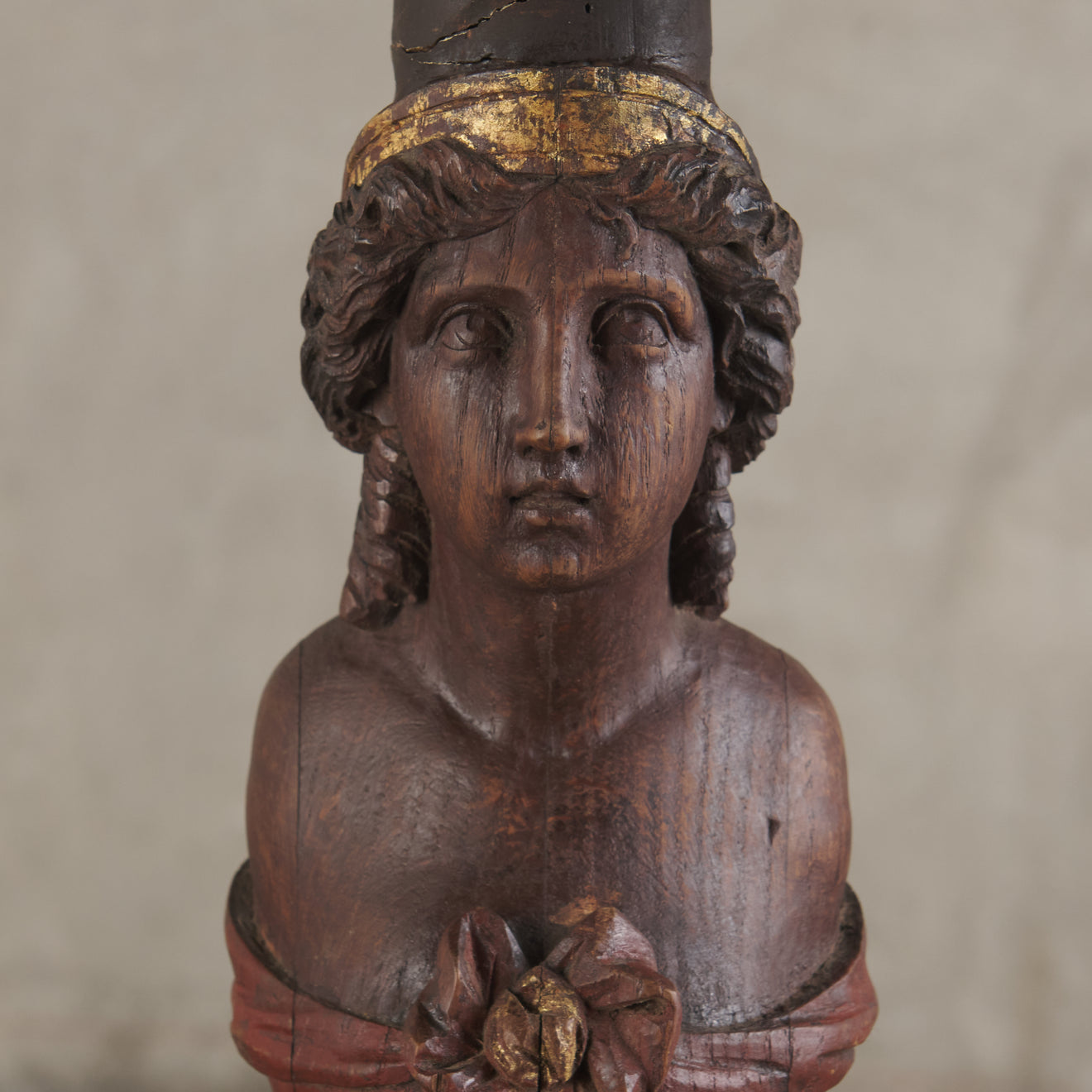 DANISH 18TH C FIGURE HEAD GUERIDON PEDESTAL TABLE