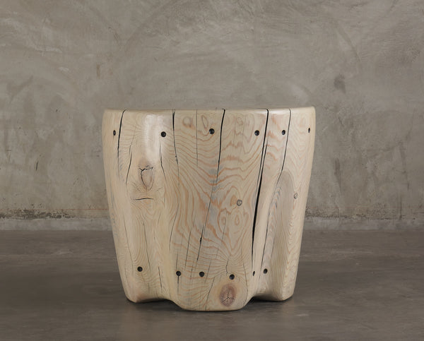 IVORY FIR DEMILUNE PEDESTAL/CONSOLE BY DAN POLLOCK – Blackman Cruz
