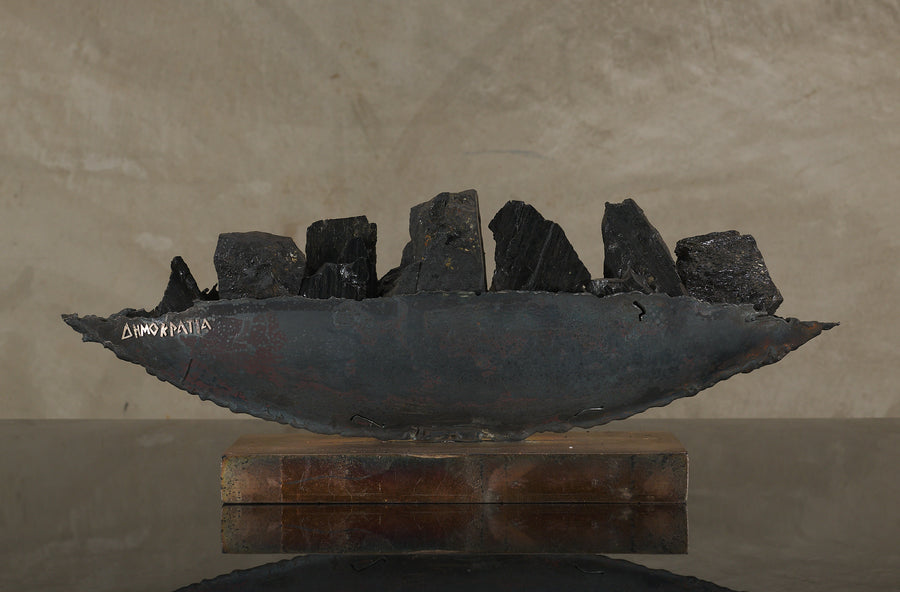 DEMOCRACY BLACK BOAT BY DIANE TINTOR