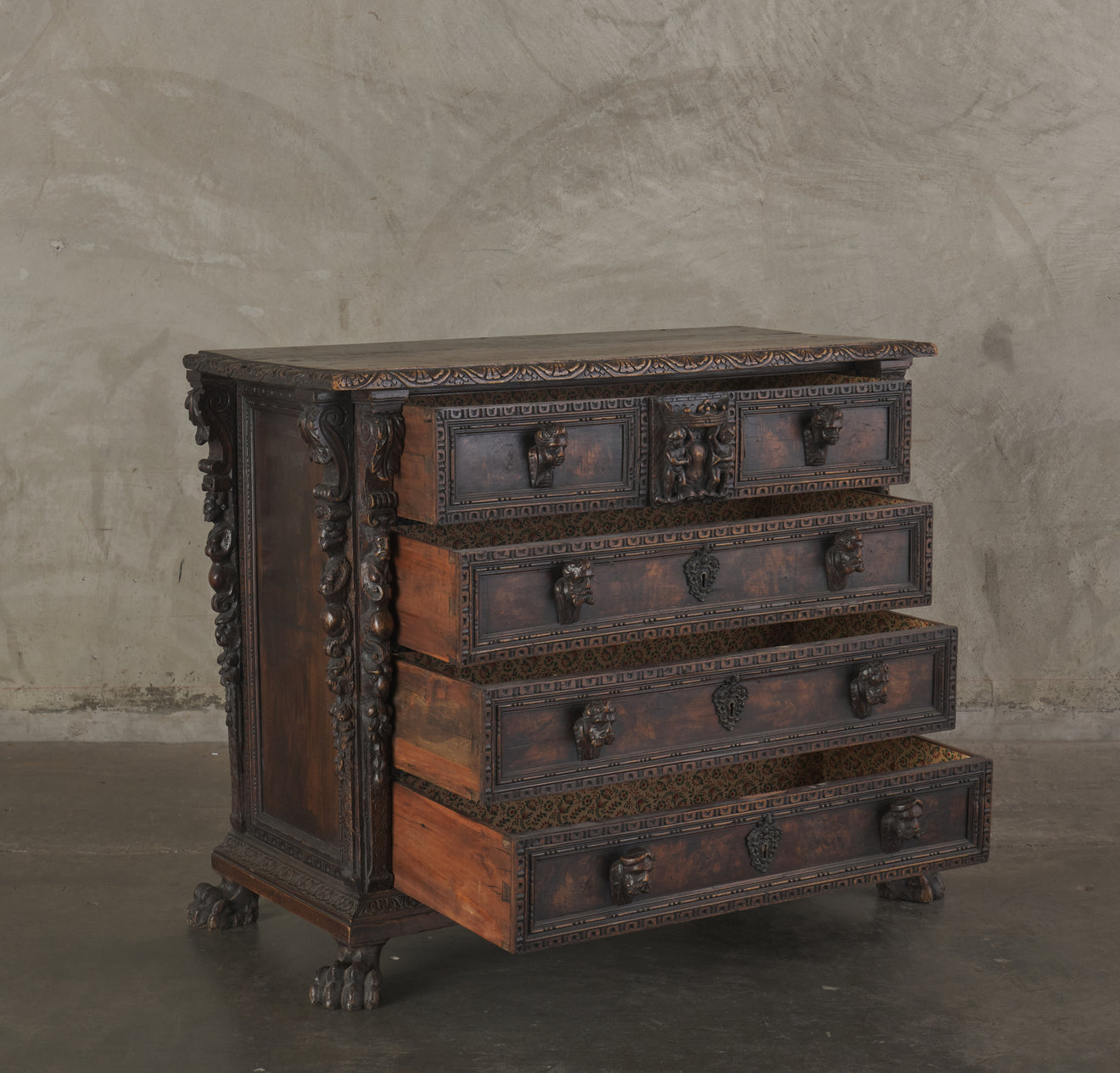 EARLY 19TH C ITALIAN 'BAMBOCCI' CHEST OF DRAWERS