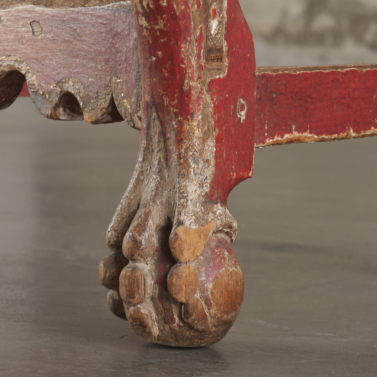 EARLY 19TH C MEXICAN/SPANISH POLYCHROMED CHAIR