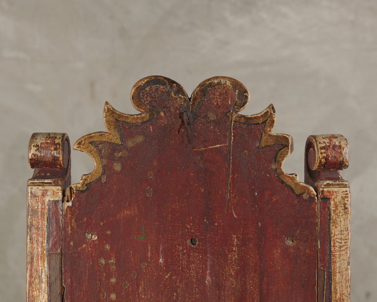 EARLY 19TH C MEXICAN/SPANISH POLYCHROMED CHAIR