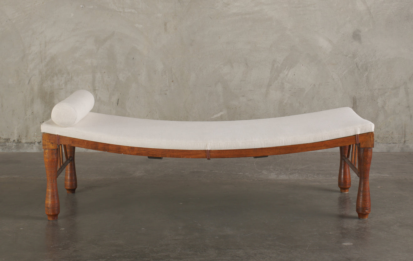 EGYPTIAN REVIVAL OAK BENCH, 1900