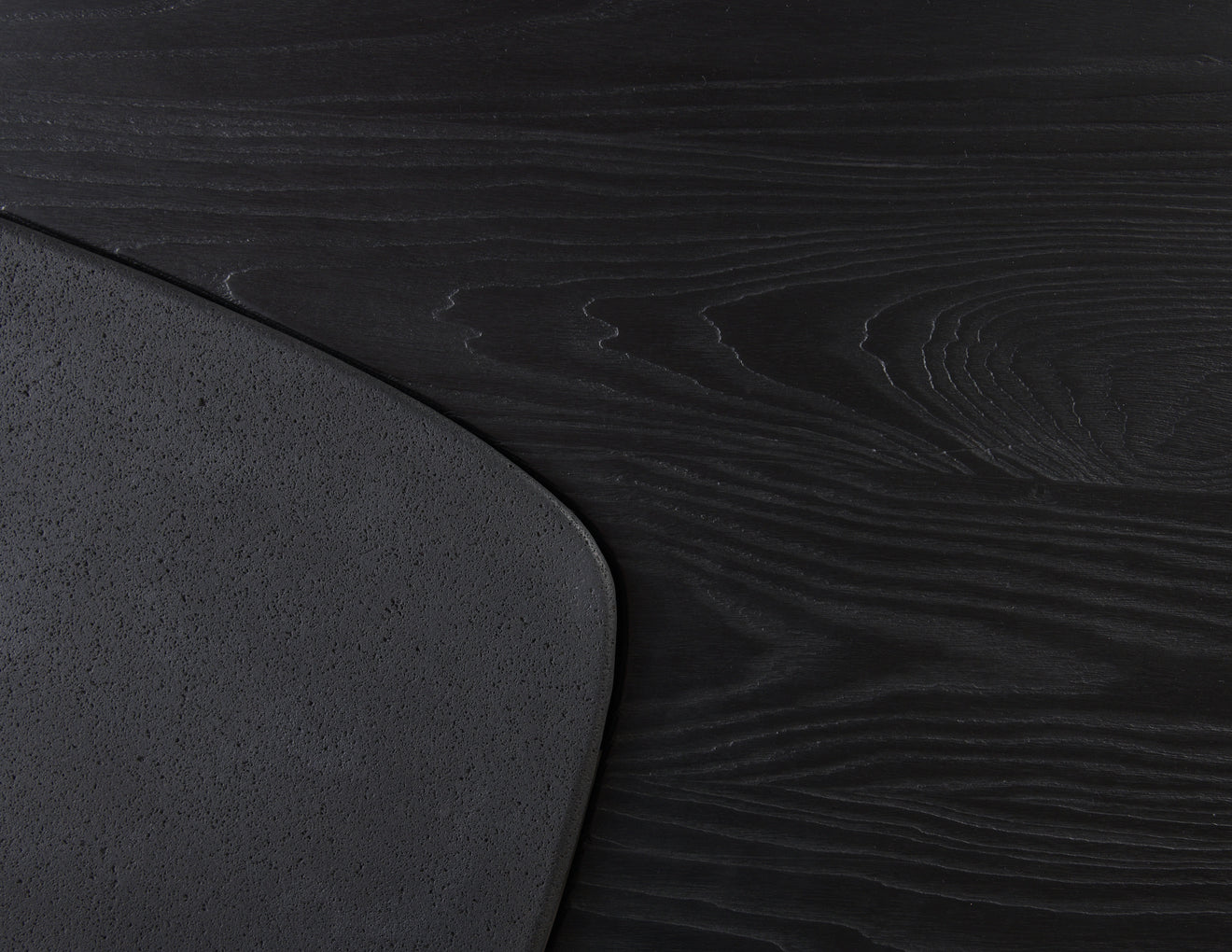 ERNESTO AZCARATE BASALT AND WOOD COFFEE TABLE