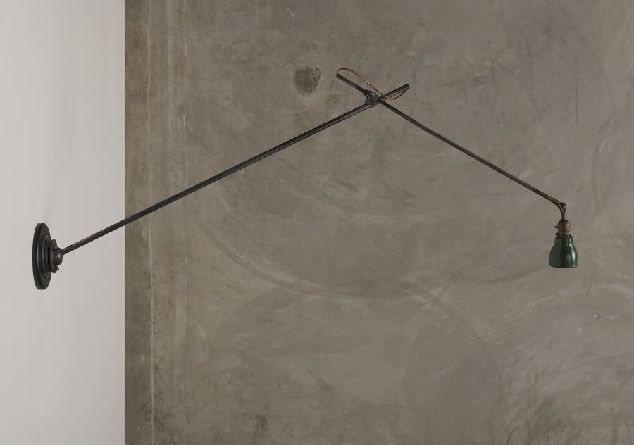 EXTENDABLE OTIS WHITE LIGHT FIXTURE WITH ENAMEL SHADE