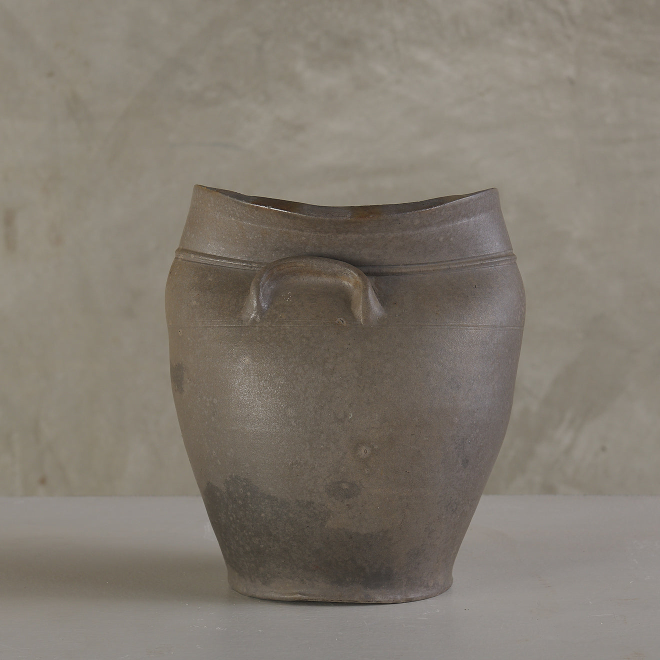 FALLEN CLAY POT/VASE 20TH C