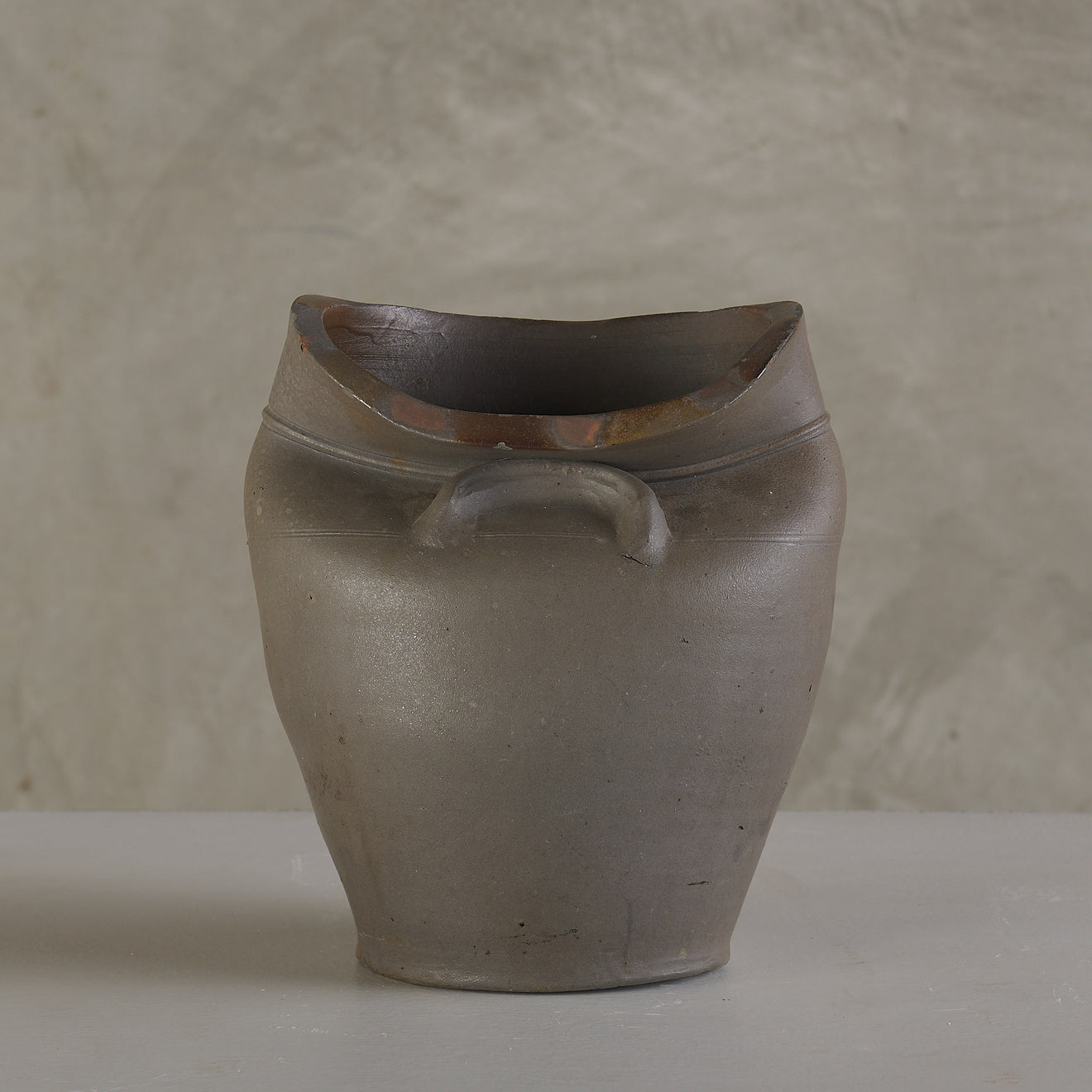 FALLEN CLAY POT/VASE 20TH C