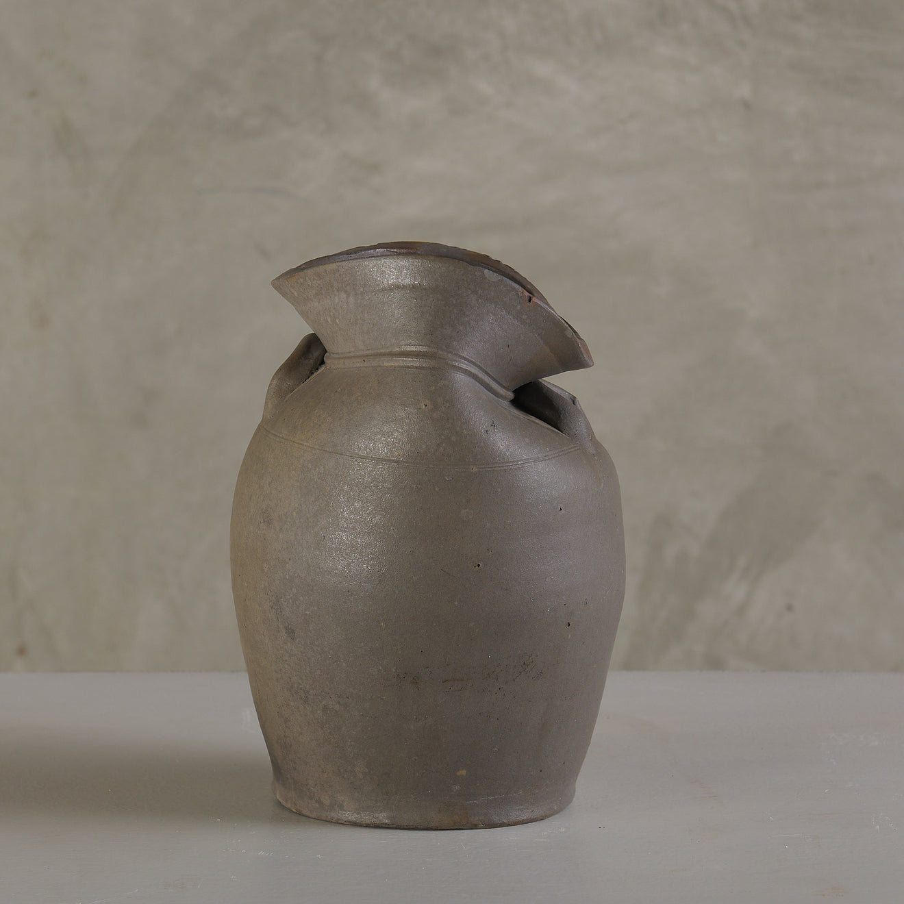 FALLEN CLAY POT/VASE 20TH C