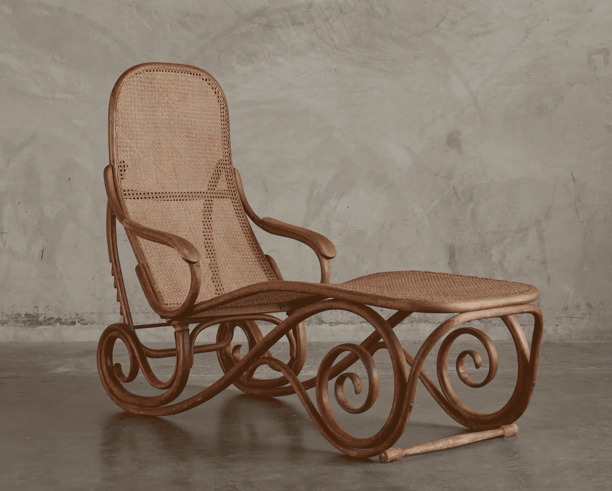 THONET BENT WOOD CHAISE LOUNGE, AUSTRIA, C1888