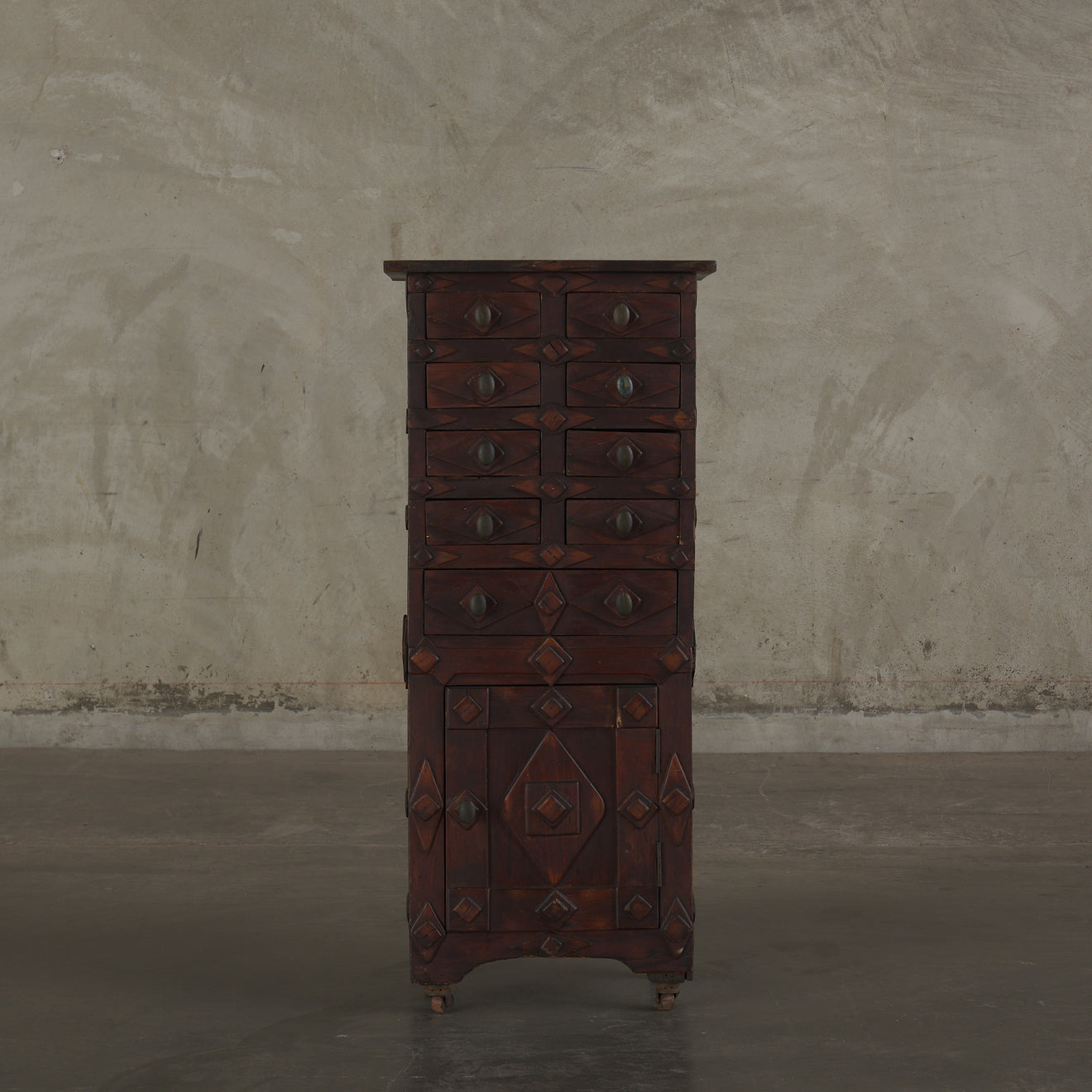 FOLK ART SIDE CABINET