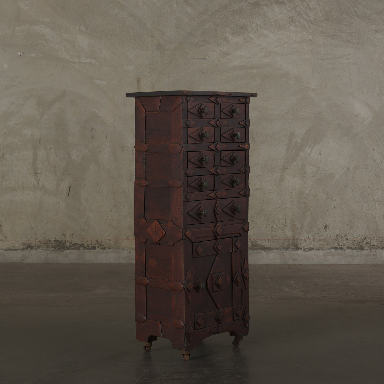 FOLK ART SIDE CABINET