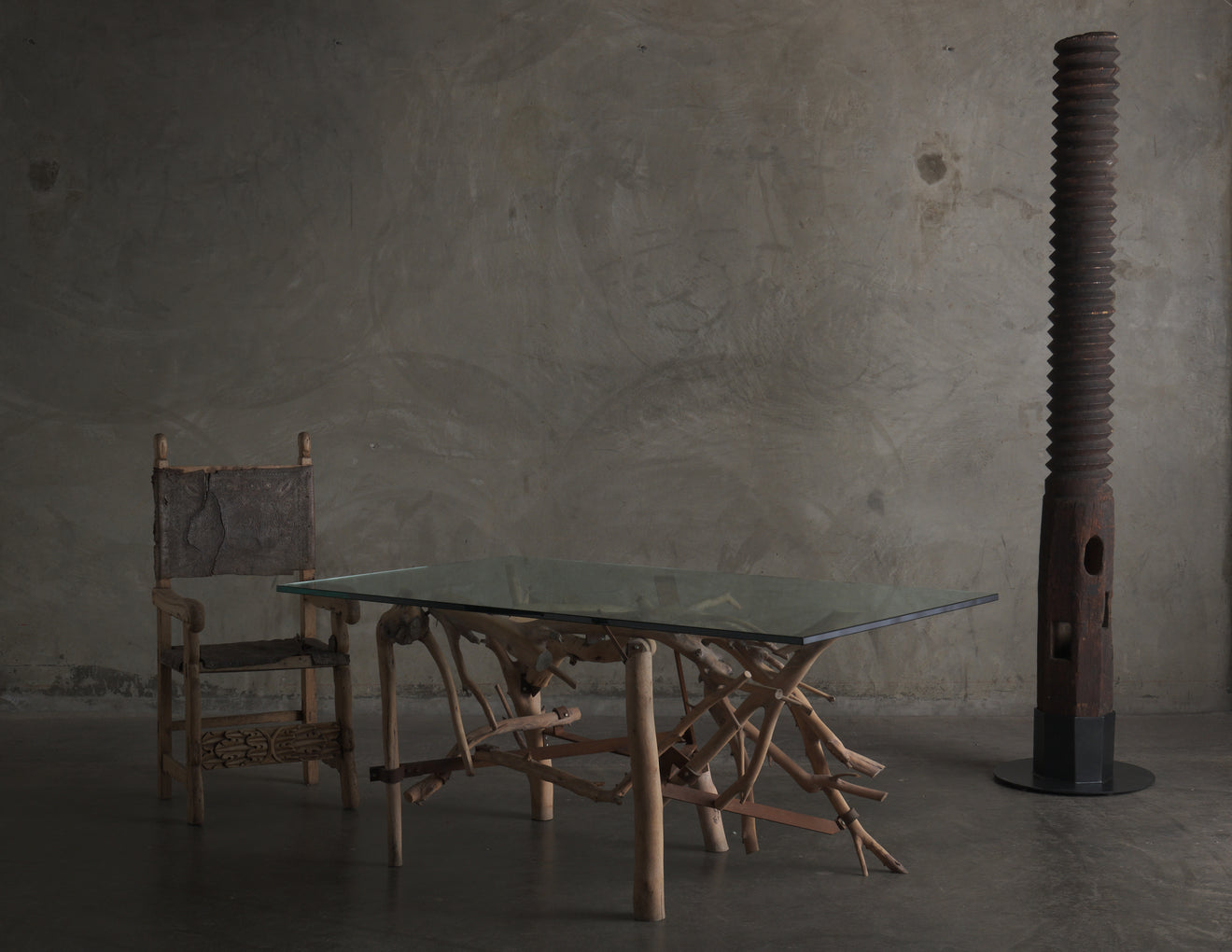 FRENCH 18TH C WOOD WINE PRESS SCREW