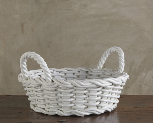 FRENCH GLAZED EARTHENWARE BASKET