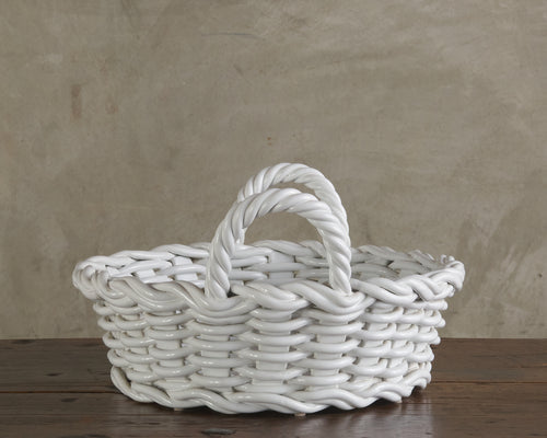 FRENCH GLAZED EARTHENWARE BASKET