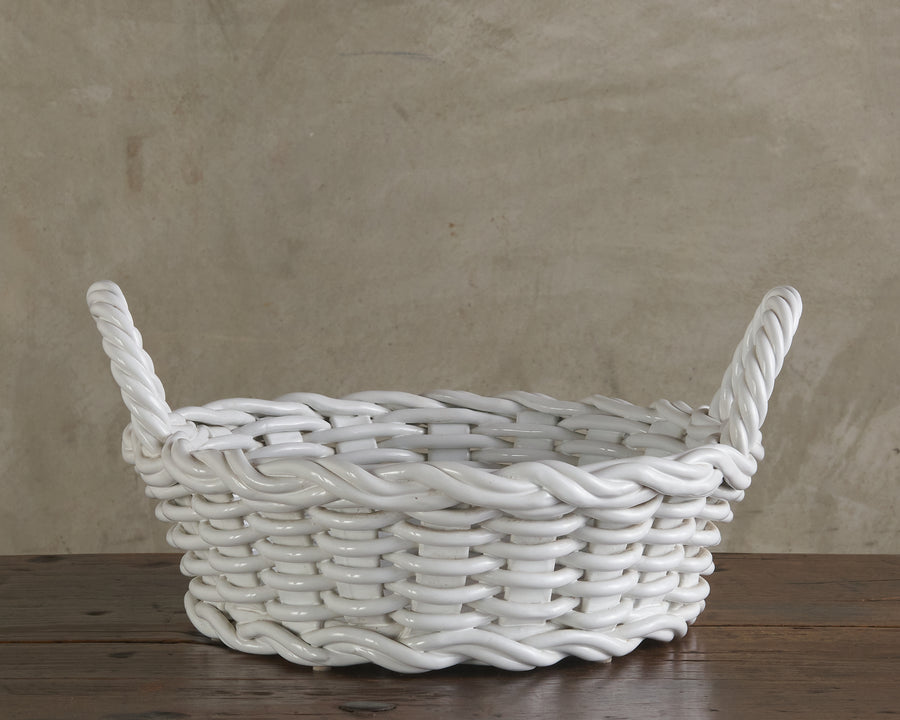 FRENCH GLAZED EARTHENWARE BASKET
