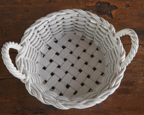 FRENCH GLAZED EARTHENWARE BASKET