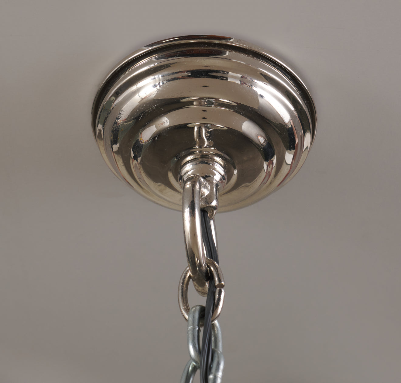 FRENCH HALLOPHANE PENDENT LIGHT MID 20TH C