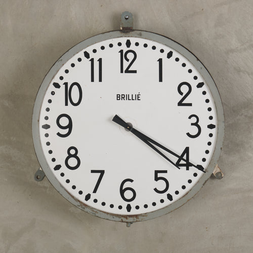 FRENCH INDUSTRIAL WALL CLOCK WITH DIGITAL MOVEMENT