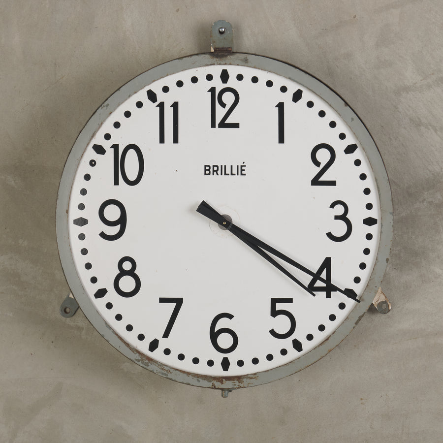 FRENCH INDUSTRIAL WALL CLOCK WITH DIGITAL MOVEMENT