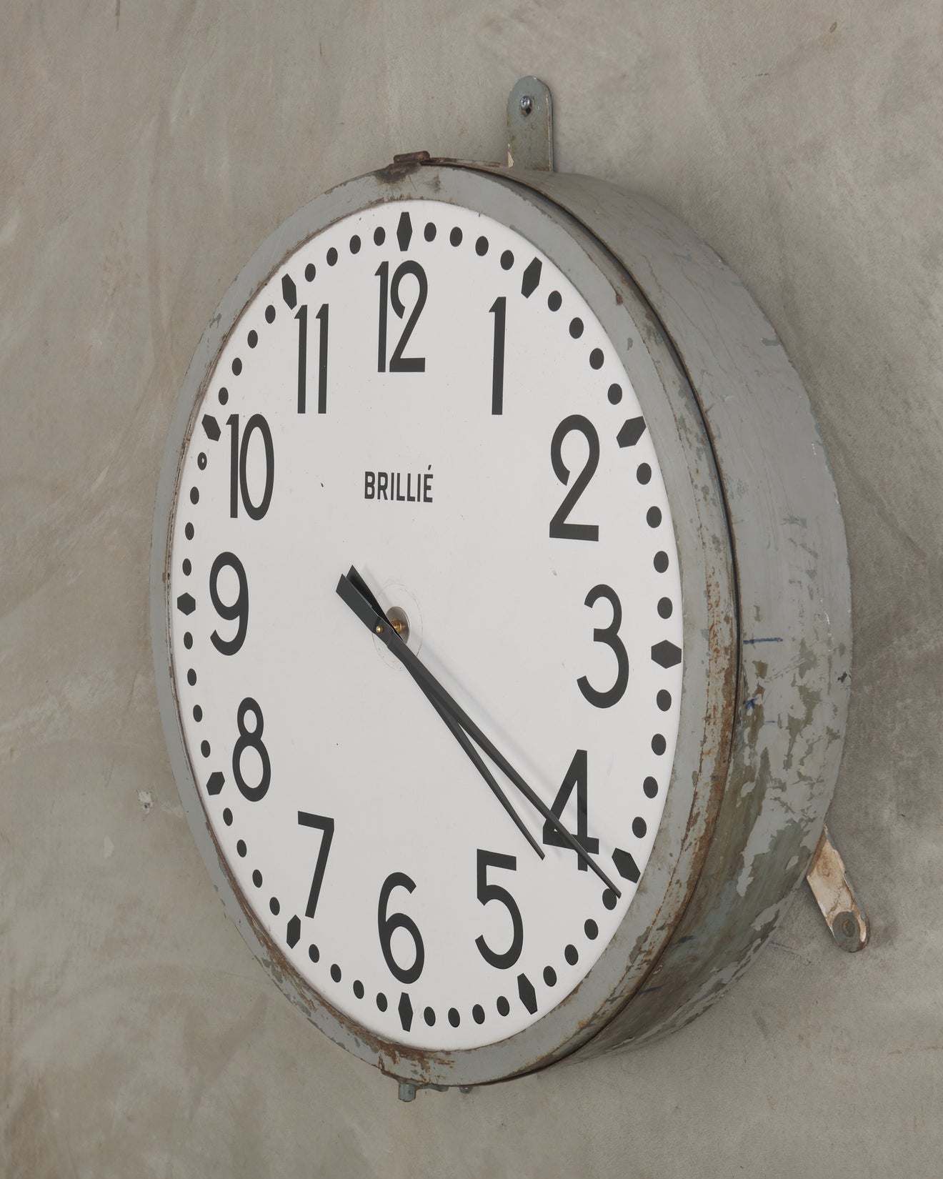 FRENCH INDUSTRIAL WALL CLOCK WITH DIGITAL MOVEMENT