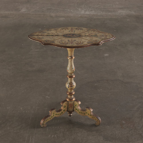 FRENCH PAINTED PEDESTAL TABLE, 19TH C