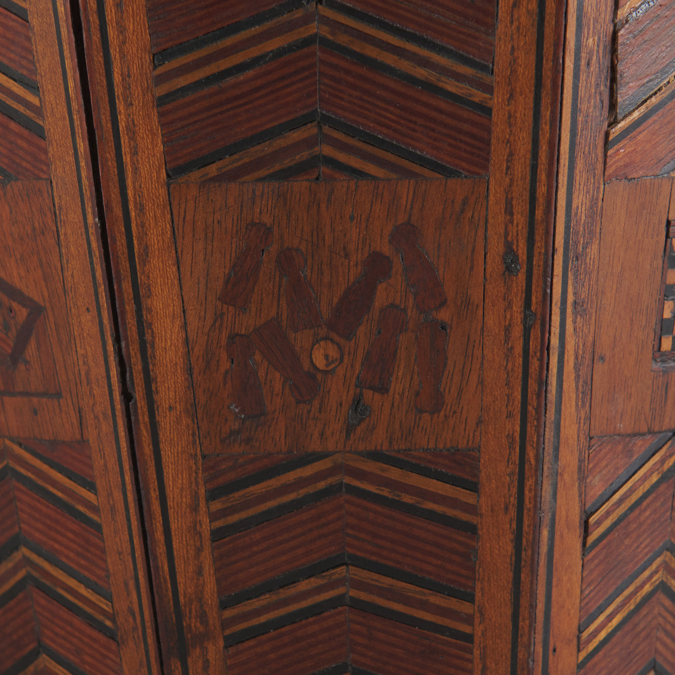 GAMES OF CHANCE MARQUETRY CACHEPOT, 19th C