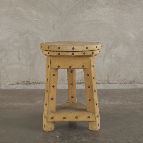 GEORGE III TRI-LEG CANVAS COVERED SCULPTURE STAND, BRITAIN, c1820