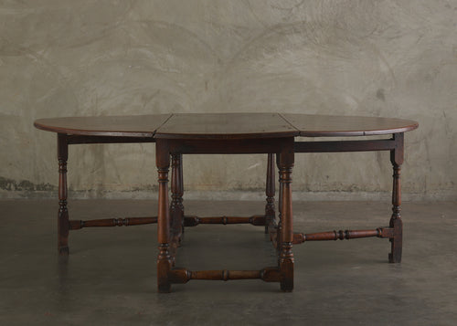 GEORGIAN DROP-LEAF GATE-LEG OVAL DINING TABLE