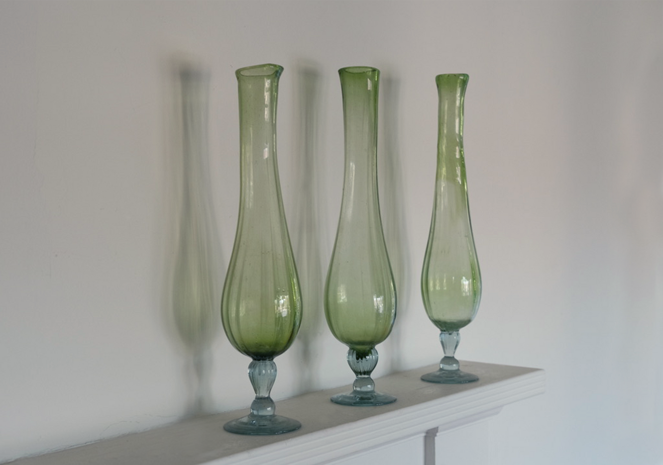 TRIO OF HANDBLOWN VASES