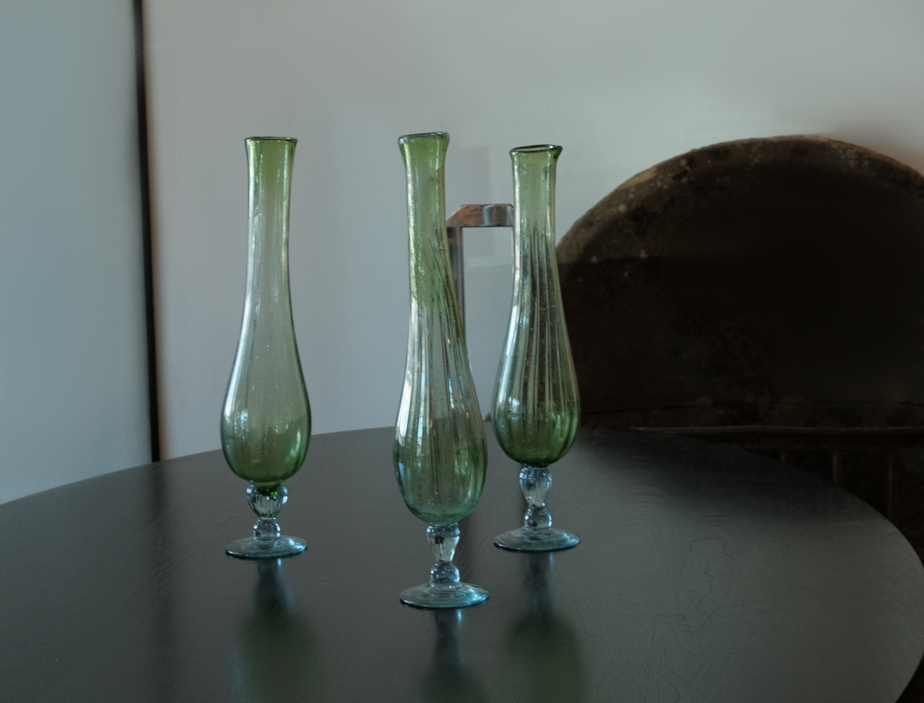 TRIO OF HANDBLOWN VASES