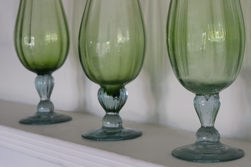 TRIO OF HANDBLOWN VASES