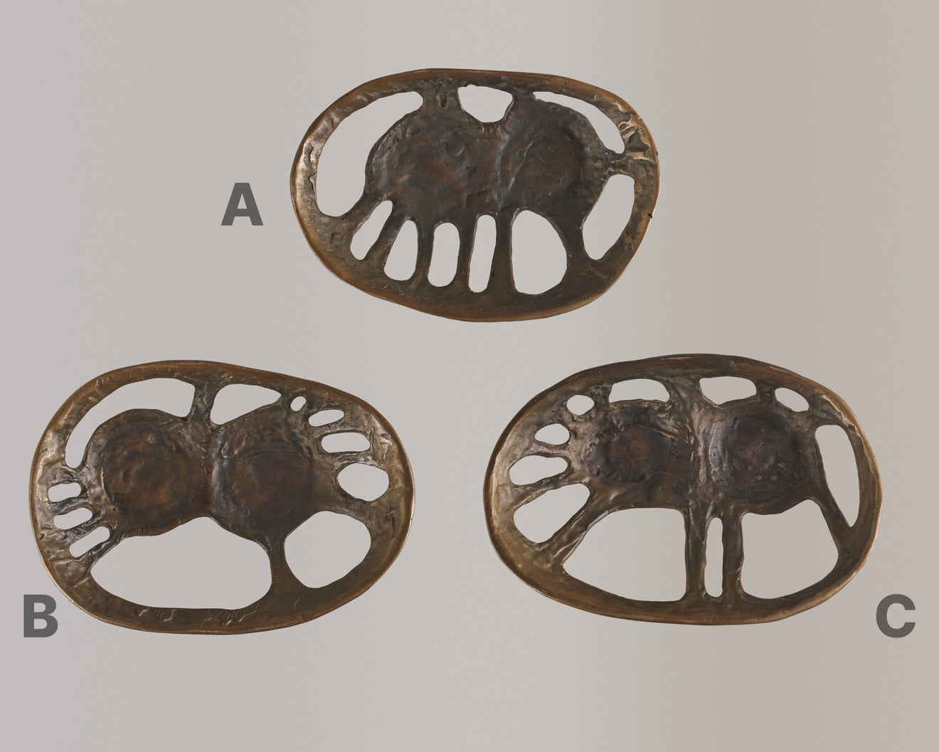 SIGNED BRONZE DOOR HANDLE FROM BAVARIAN VILLA, c1970