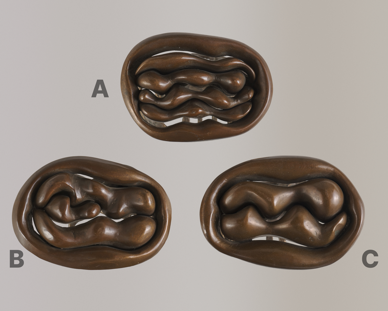 SIGNED BRONZE DOOR HANDLE FROM BAVARIAN VILLA, c1970