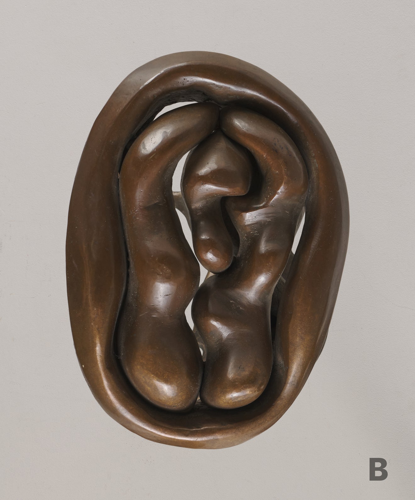 SIGNED BRONZE DOOR HANDLE FROM BAVARIAN VILLA, c1970