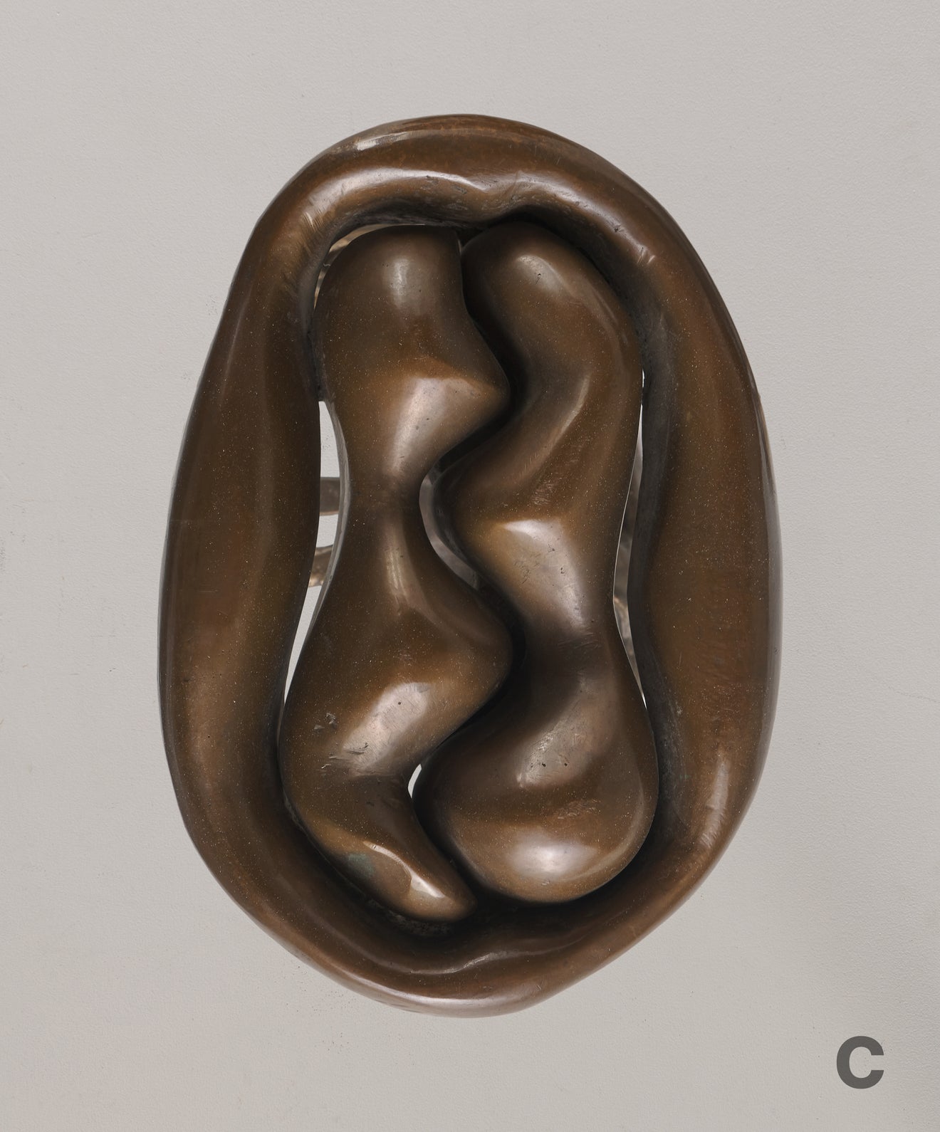 SIGNED BRONZE DOOR HANDLE FROM BAVARIAN VILLA, c1970