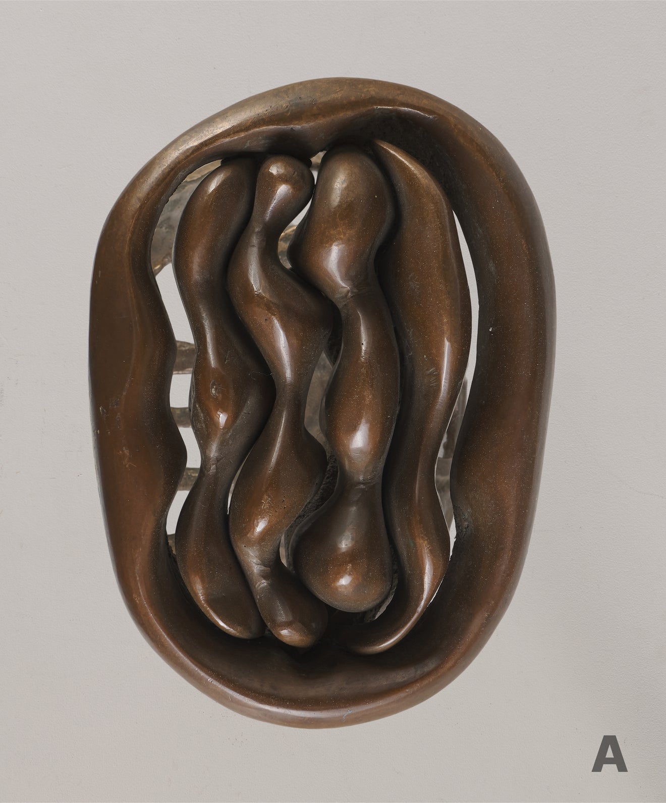 SIGNED BRONZE DOOR HANDLE FROM BAVARIAN VILLA, c1970