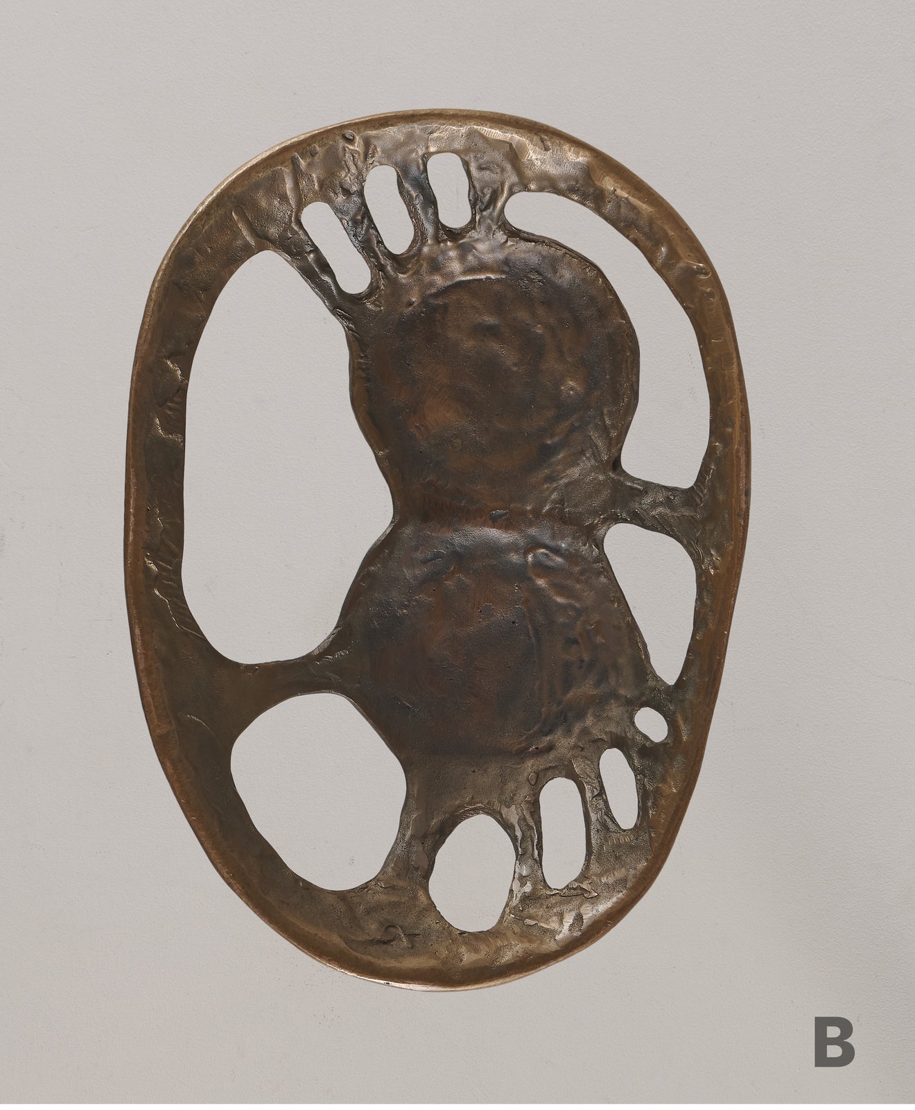 SIGNED BRONZE DOOR HANDLE FROM BAVARIAN VILLA, c1970