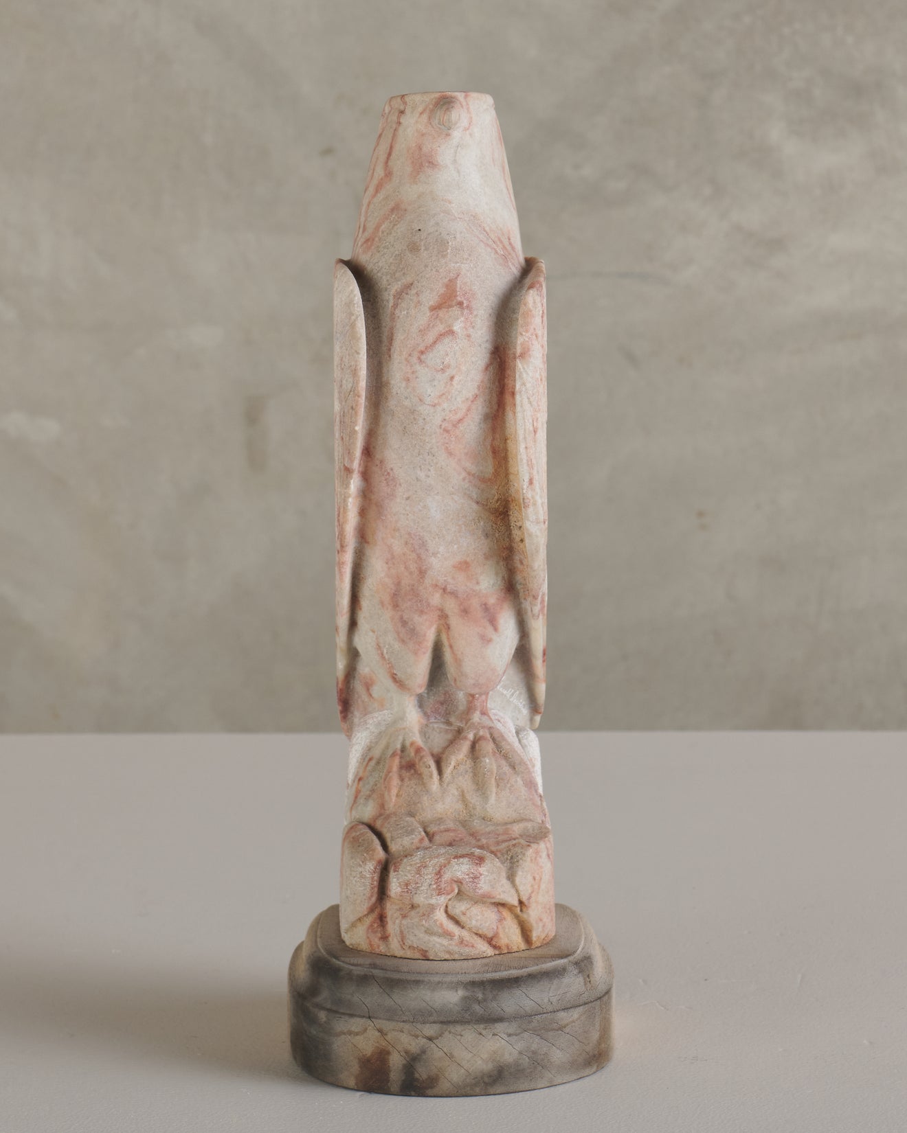 HAROLD DAVIDSON CARVED STONE FALCON FIGURE, 20TH C