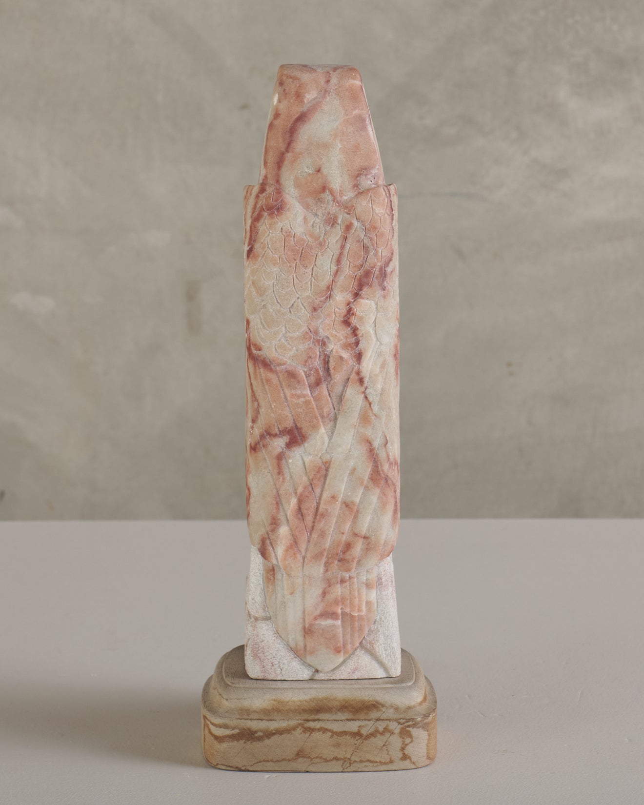 HAROLD DAVIDSON CARVED STONE FALCON FIGURE, 20TH C