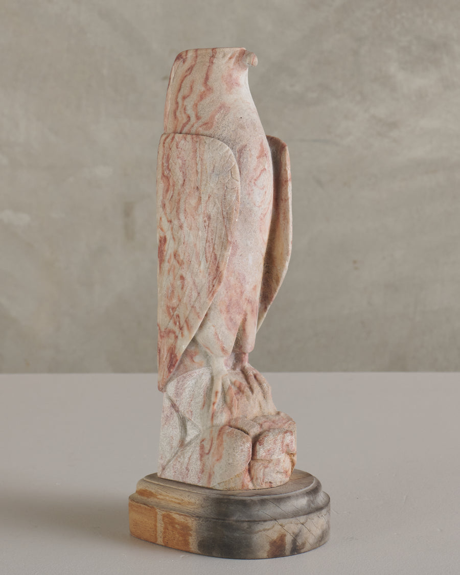 HAROLD DAVIDSON CARVED STONE FALCON FIGURE, 20TH C