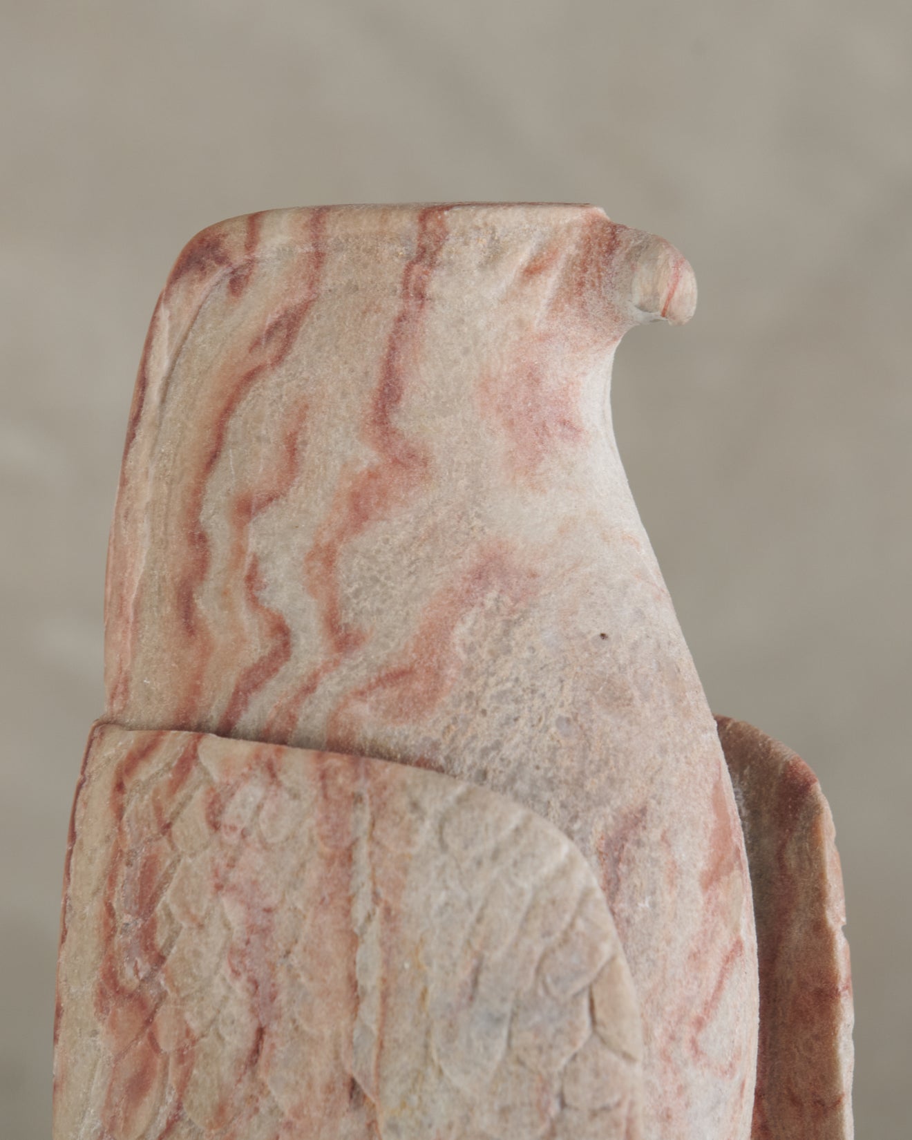 HAROLD DAVIDSON CARVED STONE FALCON FIGURE, 20TH C