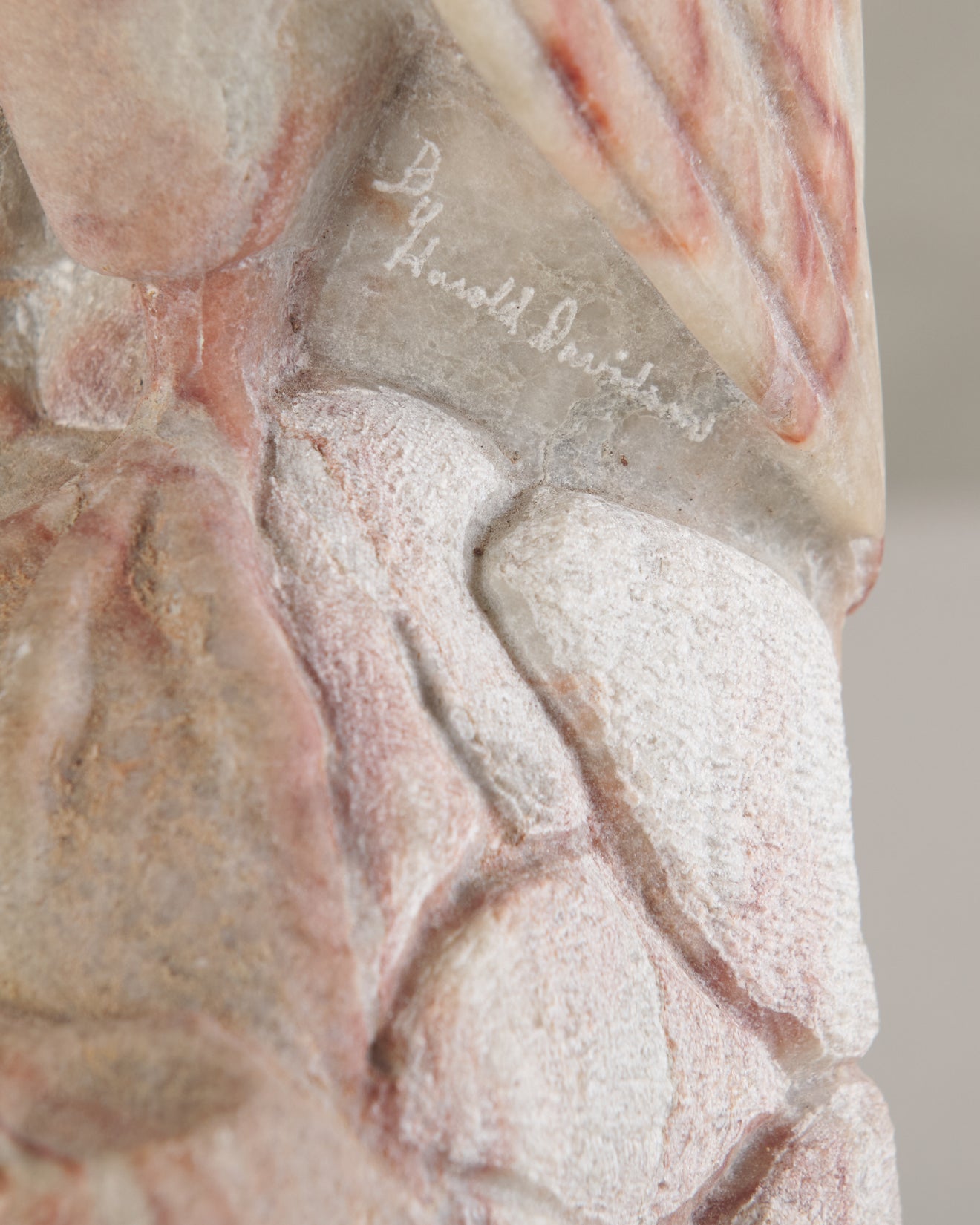 HAROLD DAVIDSON CARVED STONE FALCON FIGURE, 20TH C