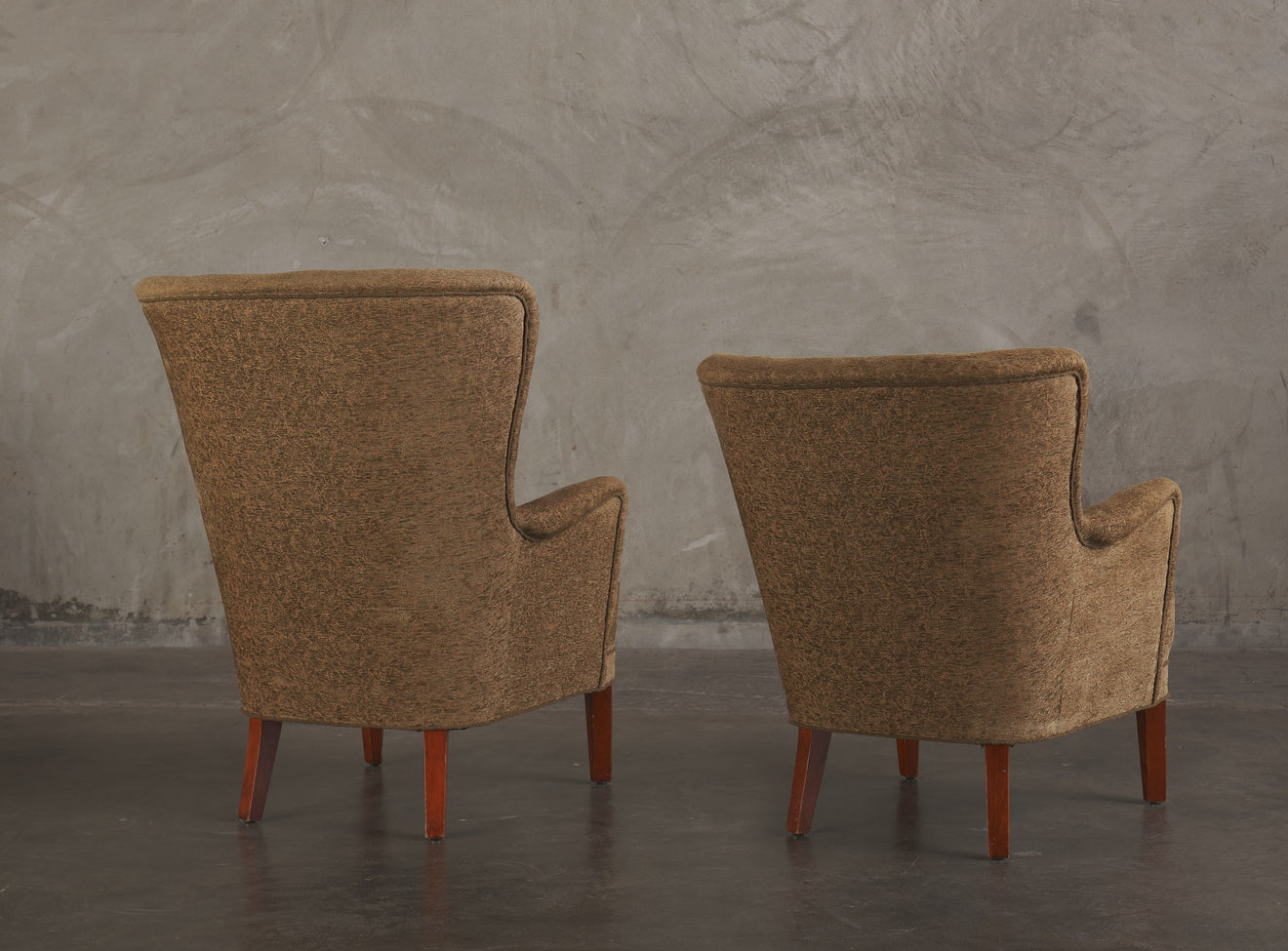 HIS & HERS DANISH 1950'S UPHOLSTERED CLUB CHAIRS