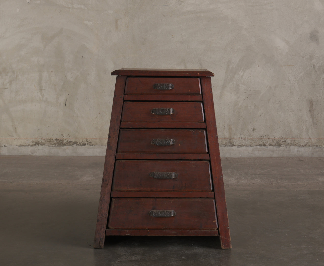 INDUSTRIAL WORKER'S PYRAMID CHEST OF DRAWERS