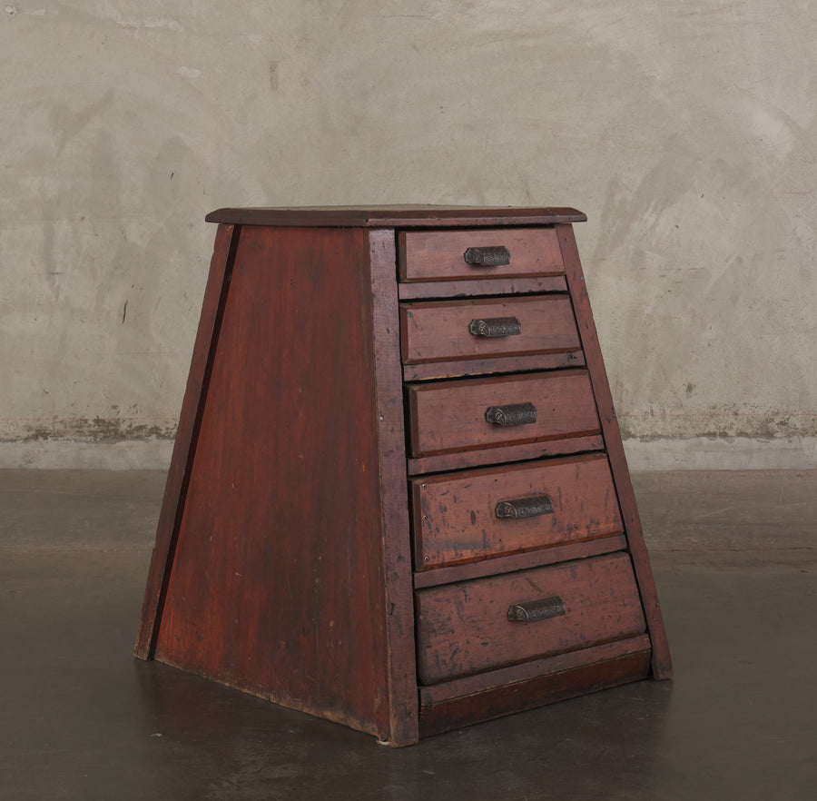 INDUSTRIAL WORKER'S PYRAMID CHEST OF DRAWERS